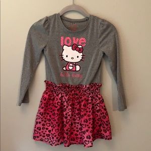 4/$20 Hello Kitty pink and gray animal print dress sz 6x